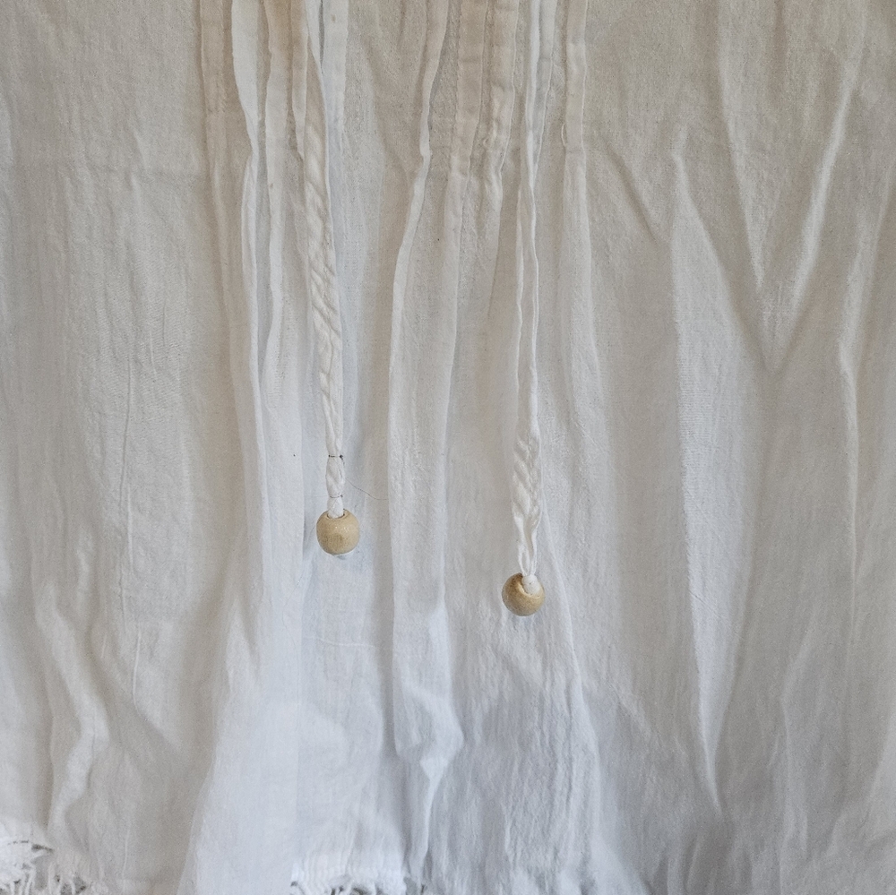 S & R Fashion 100 % Cotton White Lace Detail Women's Top Size Large. - Picture 5 of 13